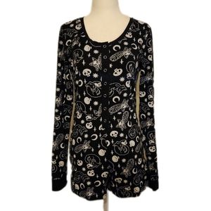 Killstar Cat Moon Skull Romper Pajama's